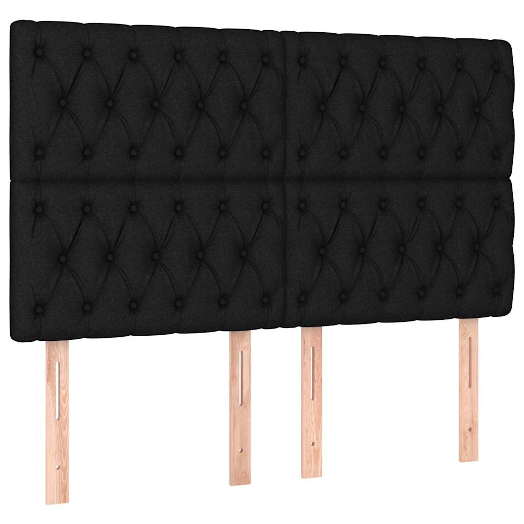 Boxspringbett mit Matratze & LED Schwarz 140x190 cm Stoff
