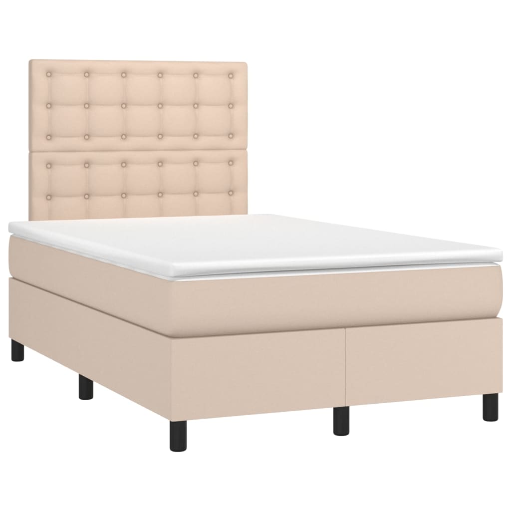 Boxspringbett mit Matratze & LED Cappuccino-Braun 120x200cm