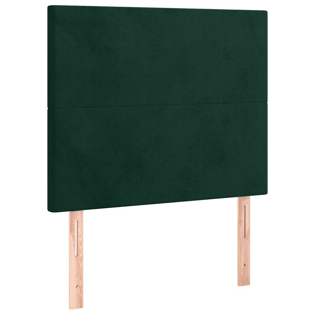 Boxspringbett mit Matratze & LED Dunkelgrün 90x200 cm Samt