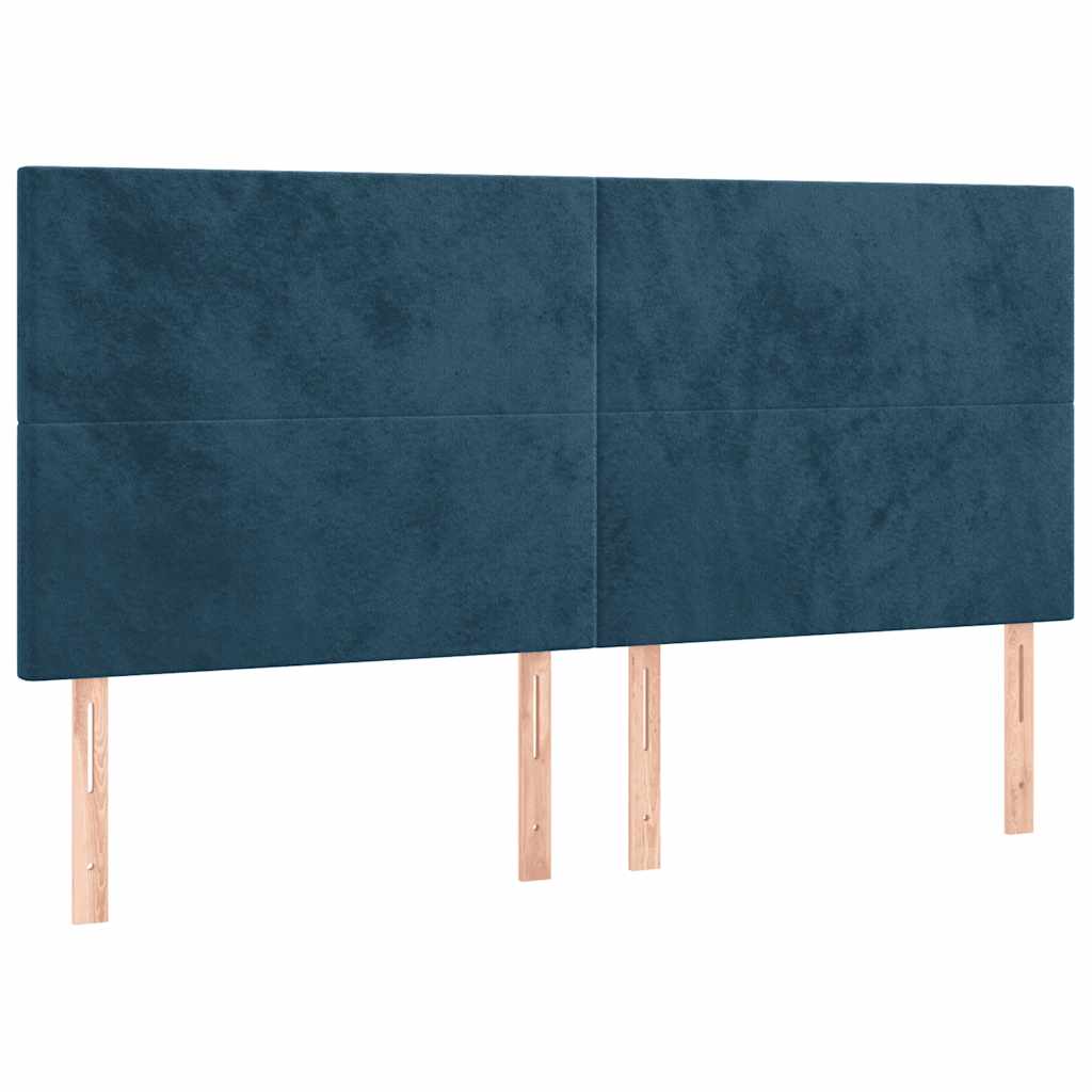 Boxspringbett mit Matratze & LED Dunkelblau 200x200 cm Samt