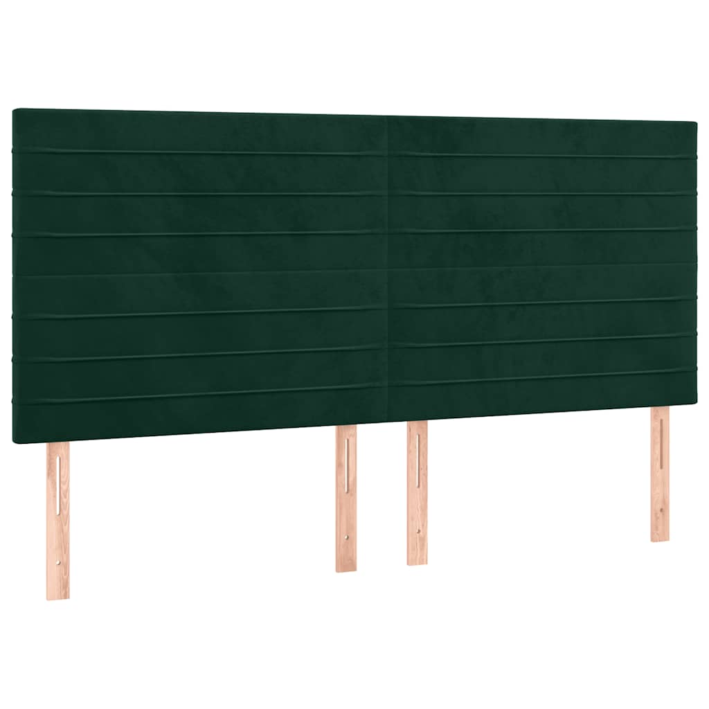 Boxspringbett mit Matratze & LED Dunkelgrün 200x200 cm Samt