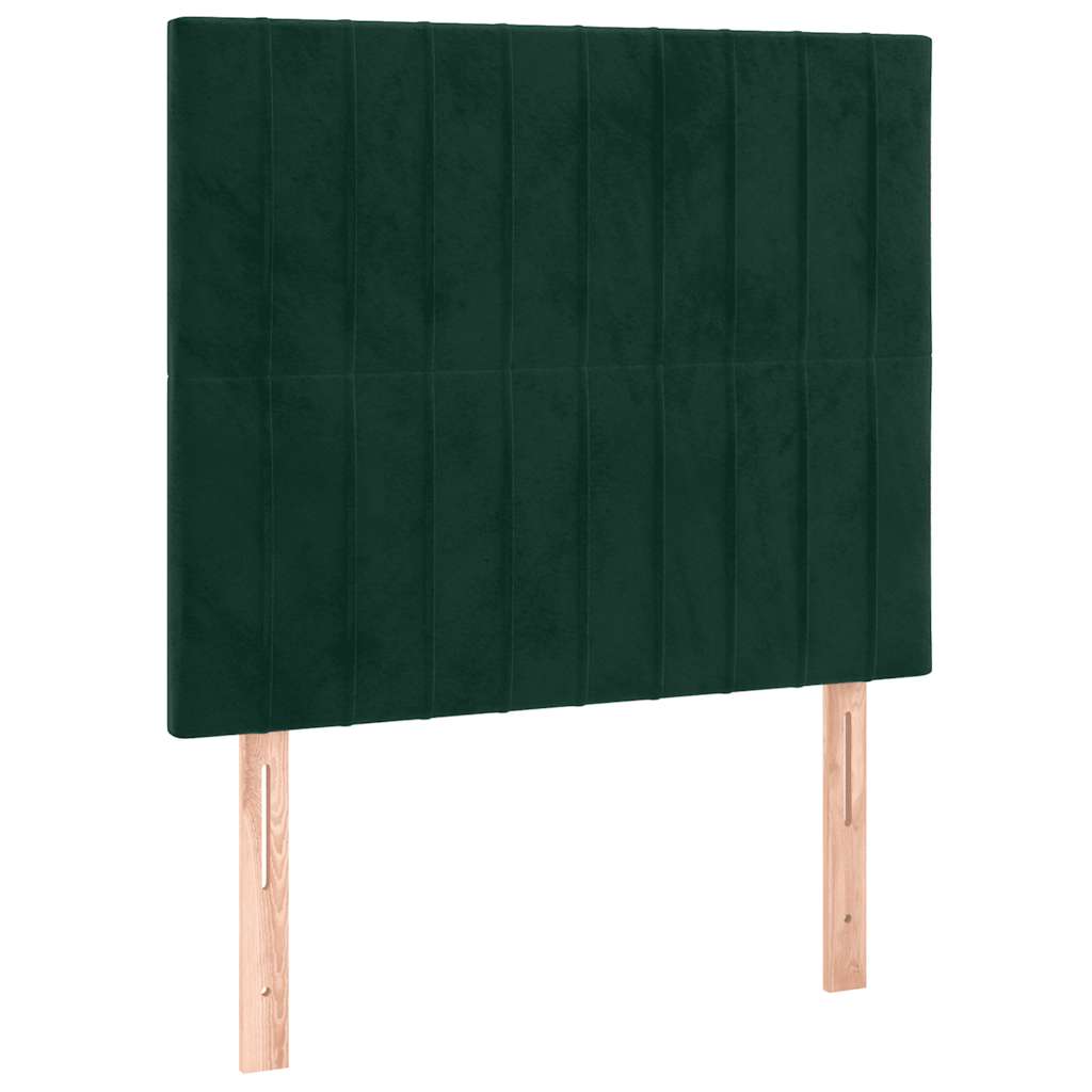 Boxspringbett mit Matratze & LED Dunkelgrün 80x200 cm Samt