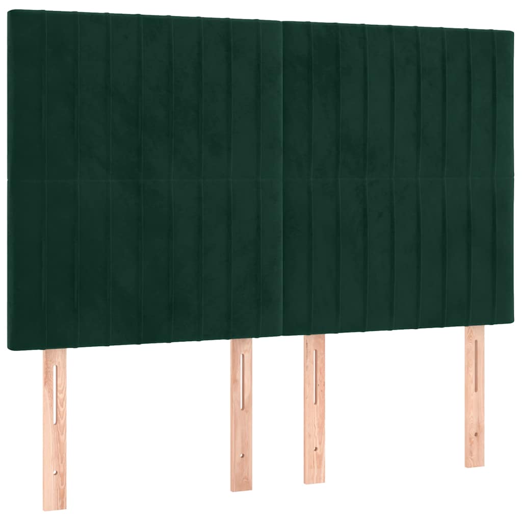 Boxspringbett mit Matratze & LED Dunkelgrün 140x190 cm Samt