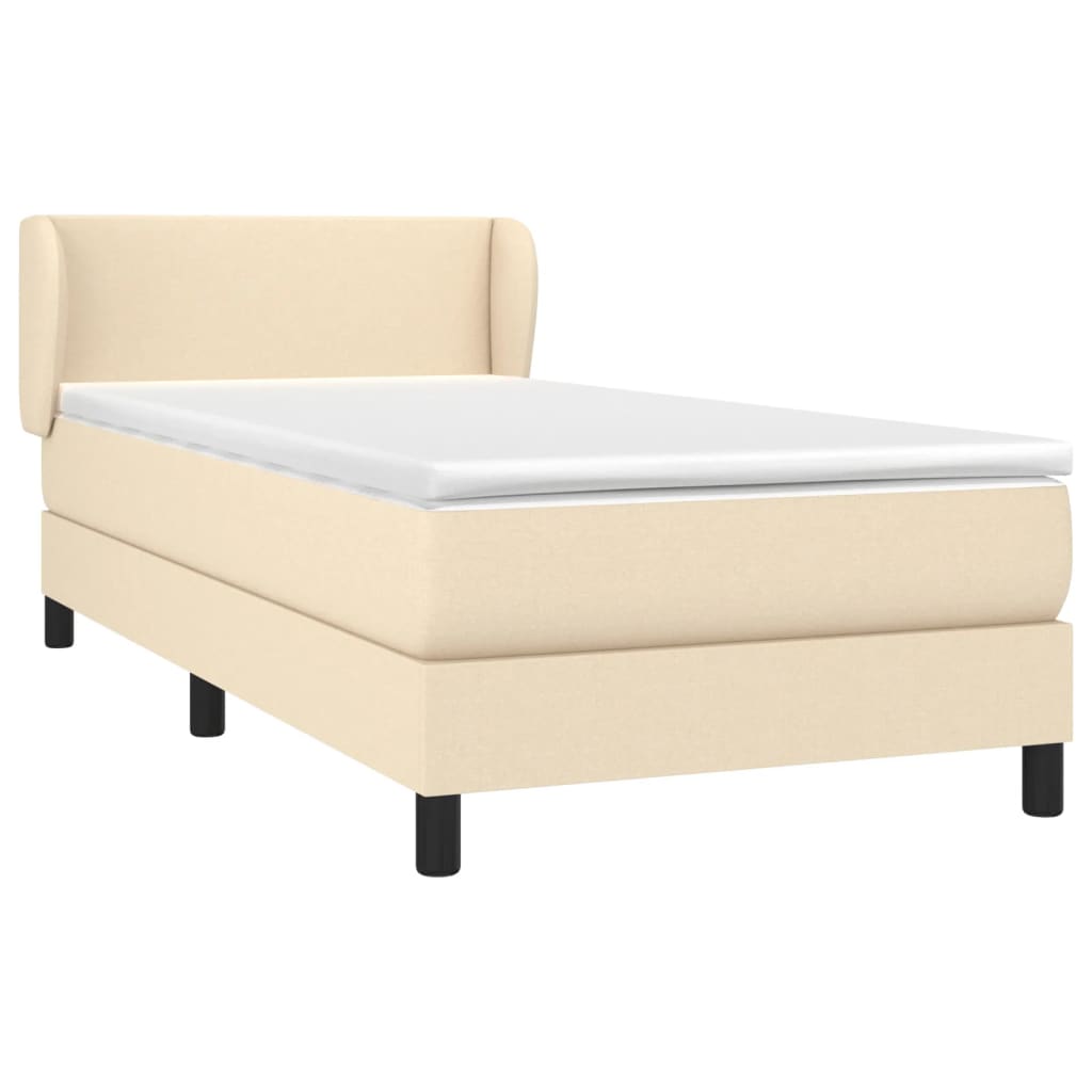 Boxspringbett mit Matratze Creme 90x200 cm Stoff