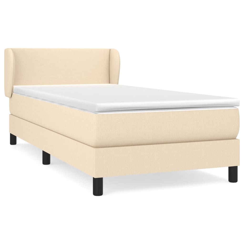 Boxspringbett mit Matratze Creme 100x200 cm Stoff