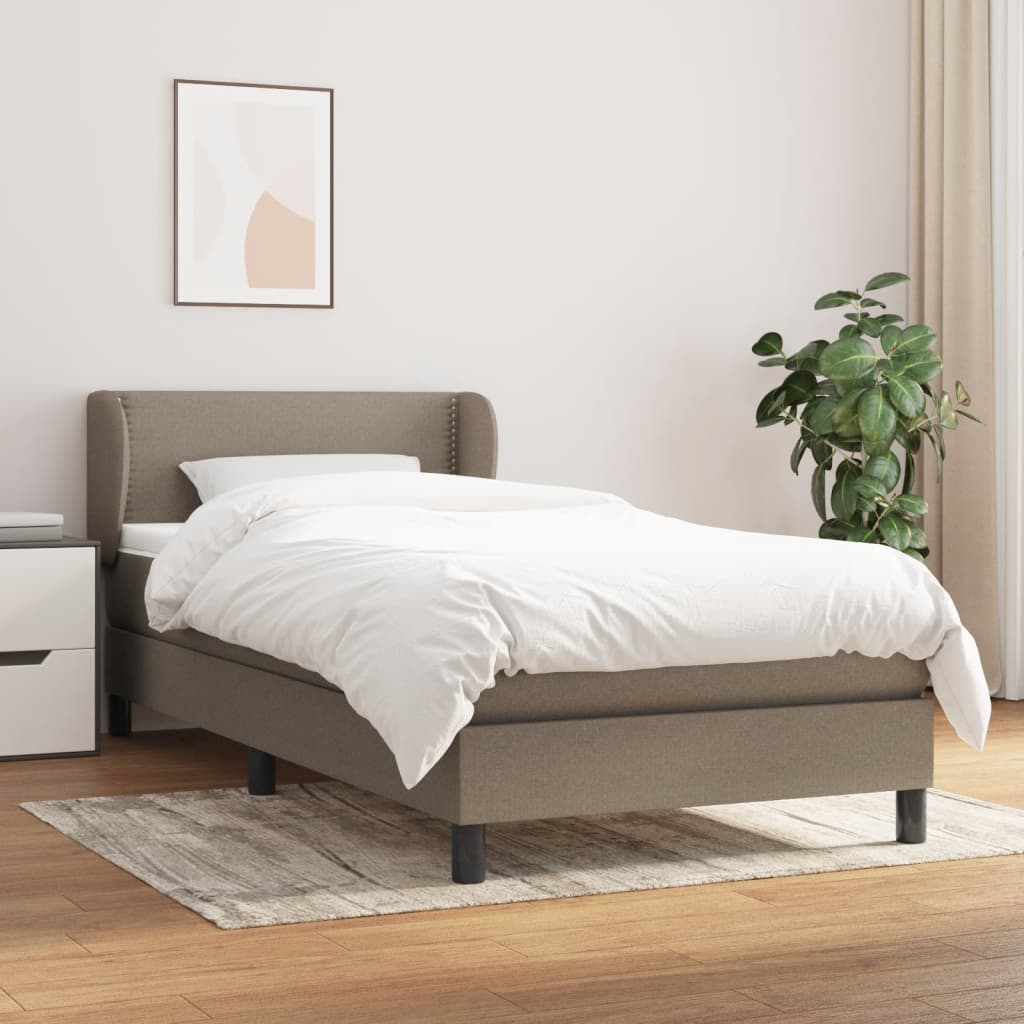 Boxspringbett mit Matratze Taupe 90x190 cm Stoff