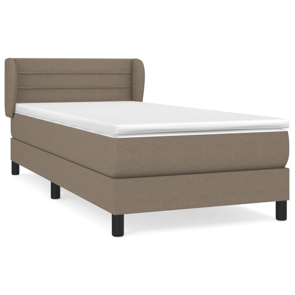 Boxspringbett mit Matratze Taupe 100x200 cm Stoff