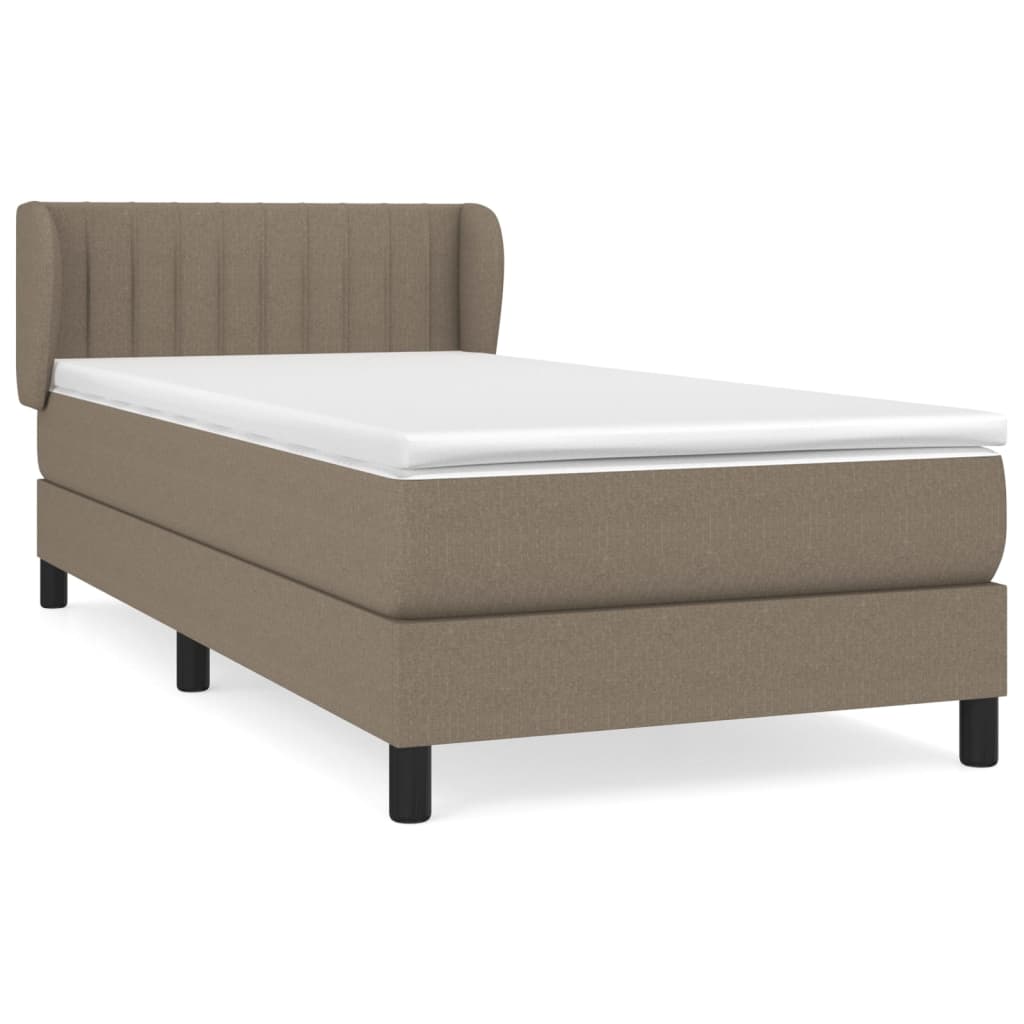 Boxspringbett mit Matratze Taupe 100x200 cm Stoff