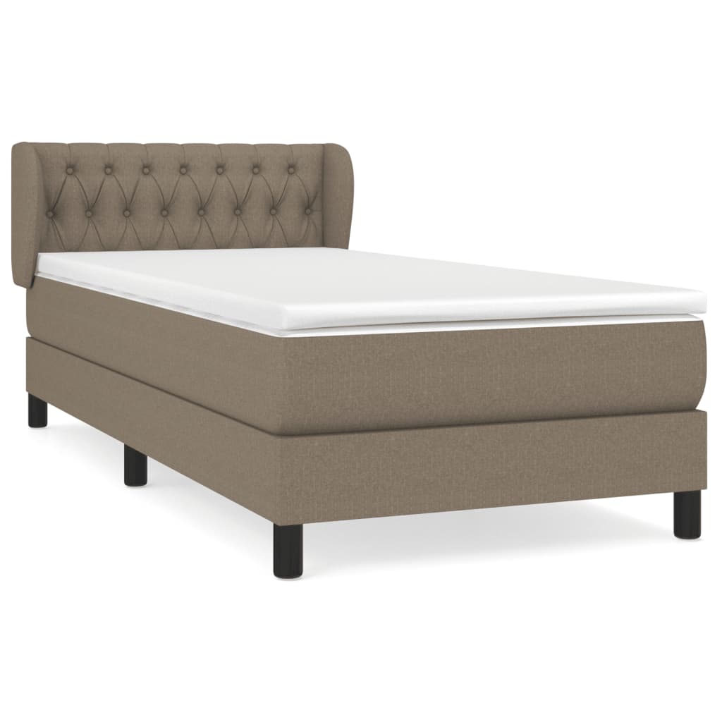 Boxspringbett mit Matratze Taupe 90x190 cm Stoff