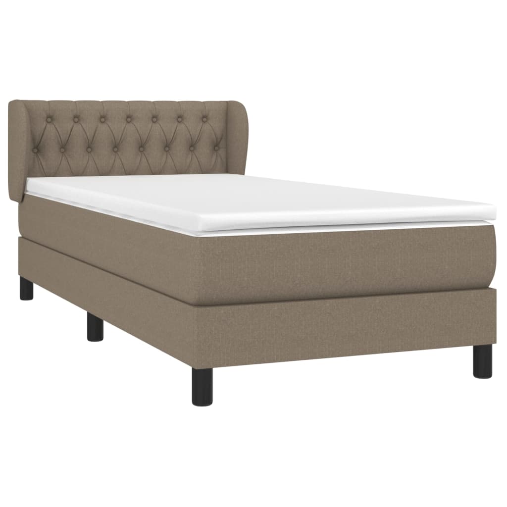 Boxspringbett mit Matratze Taupe 90x190 cm Stoff