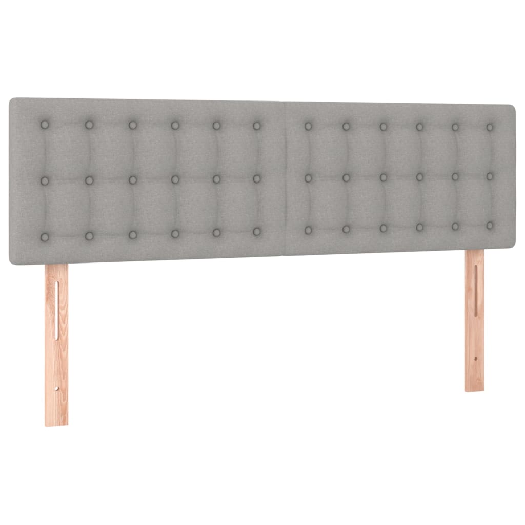 Boxspringbett mit Matratze Hellgrau 140x190 cm Stoff