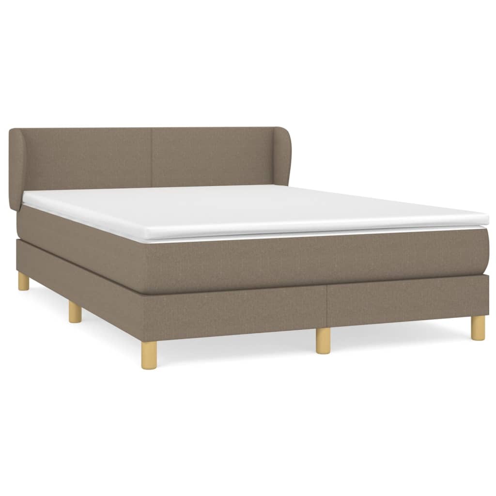 Boxspringbett mit Matratze Taupe 140x200 cm Stoff
