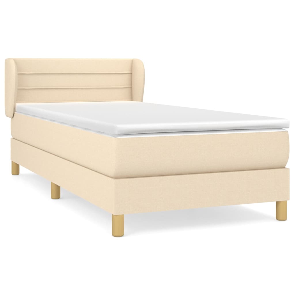 Boxspringbett mit Matratze Creme 80x200 cm Stoff