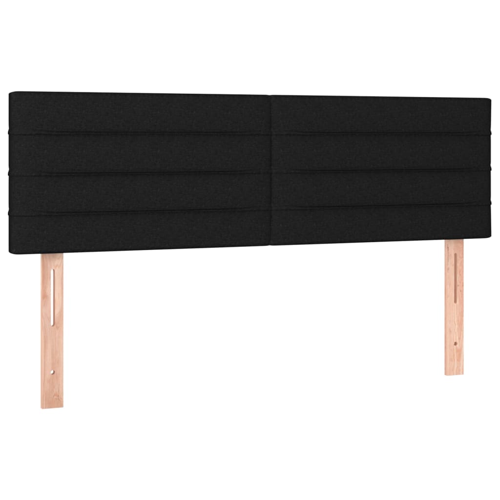 Lit à sommier tapissier avec matelas en tissu noir 140x190 cm