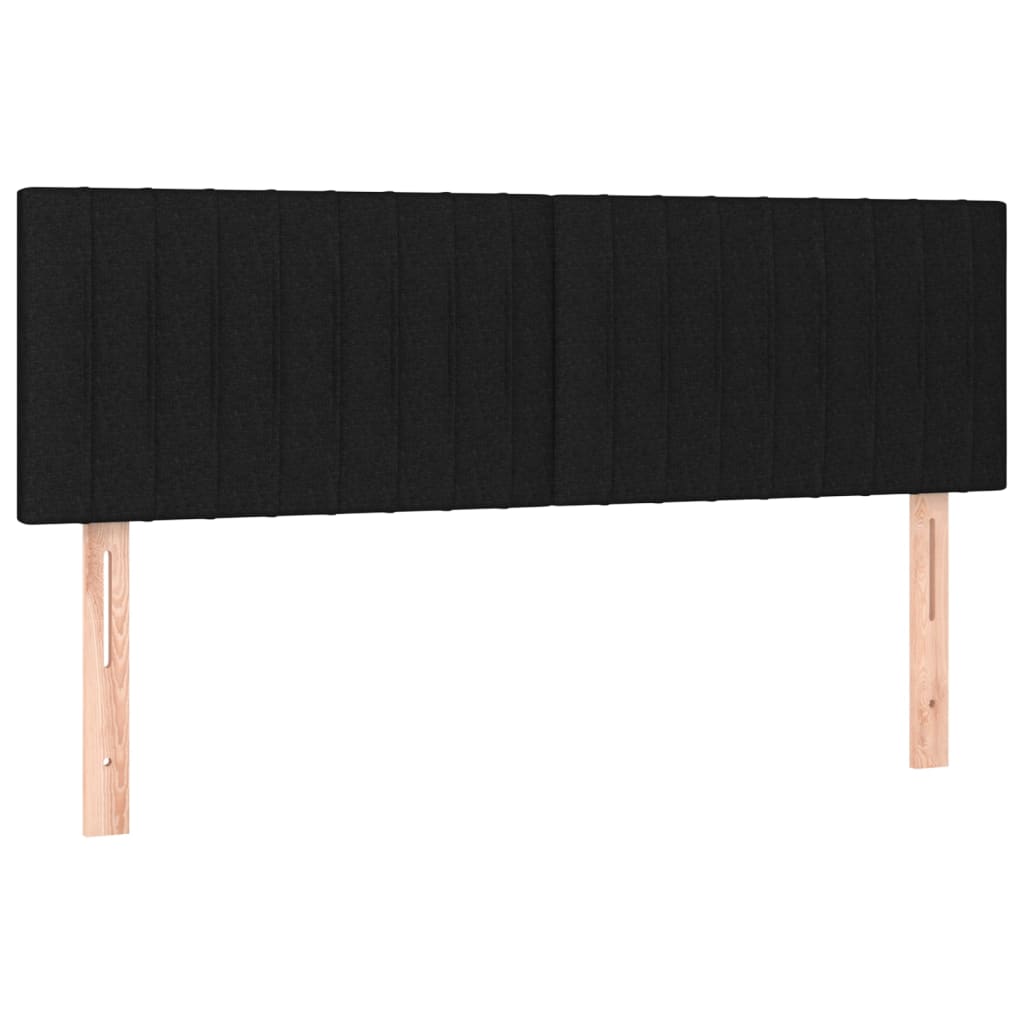 Lit à sommier tapissier avec matelas en tissu noir 140x190 cm