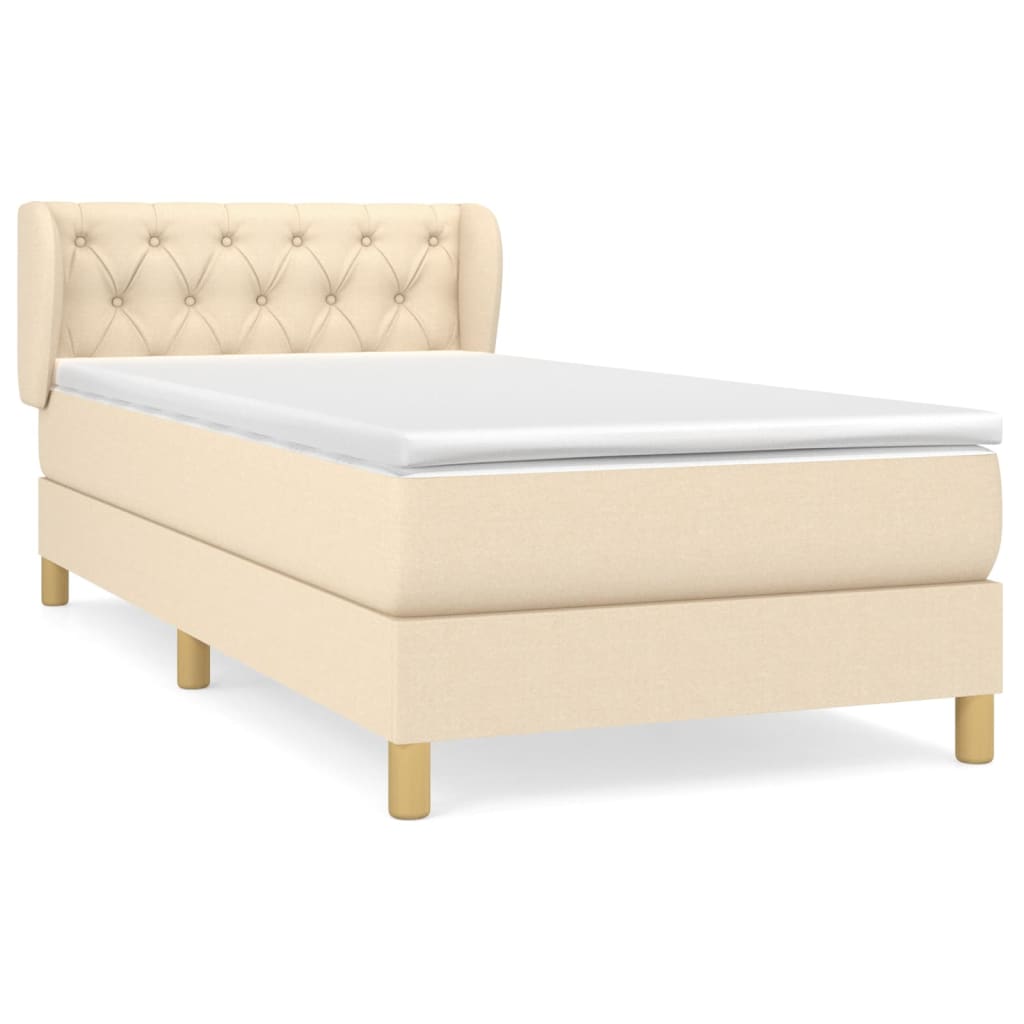 Boxspringbett mit Matratze Creme 80x200 cm Stoff