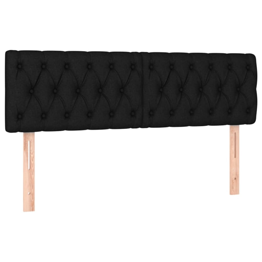 Lit à sommier tapissier avec matelas en tissu noir 140x190 cm