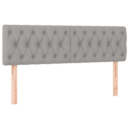 Boxspringbett mit Matratze Hellgrau 140x200 cm Stoff