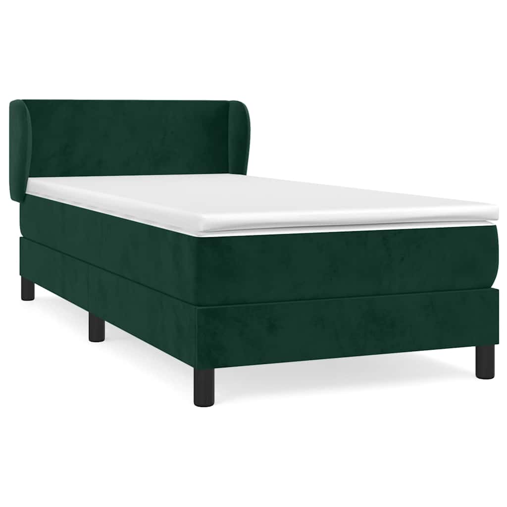 Boxspringbett mit Matratze Dunkelgrün 80x200 cm Samt