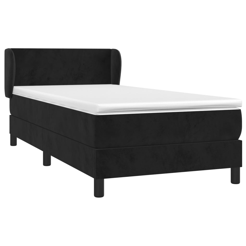 Boxspringbett mit Matratze Schwarz 90x190 cm Samt