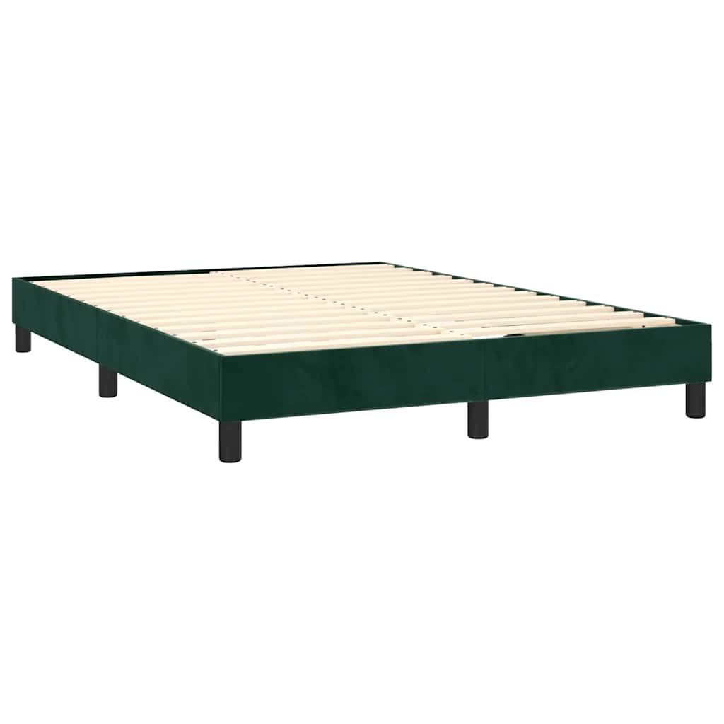 Boxspringbett mit Matratze Dunkelgrün 140x190 cm Samt