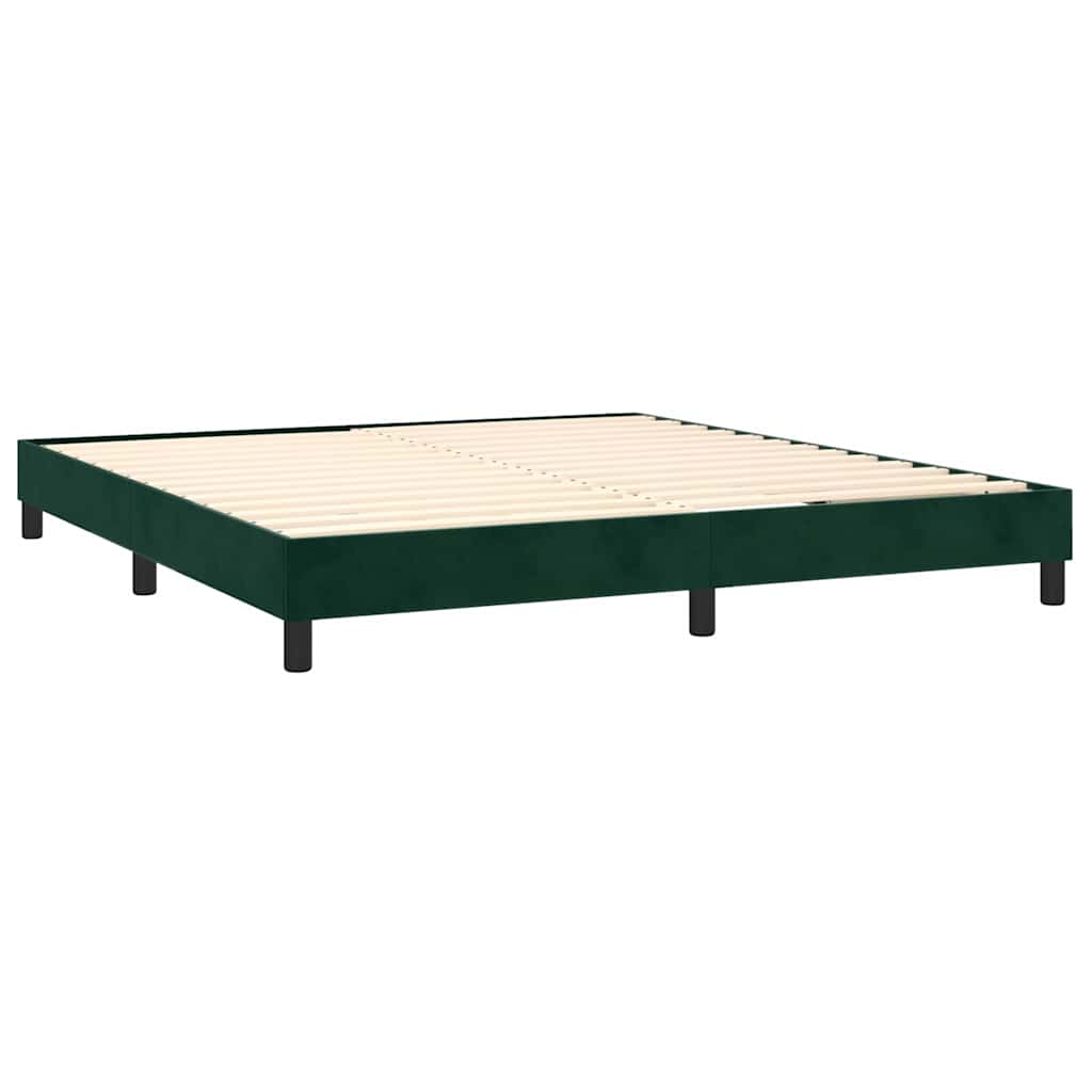 Boxspringbett mit Matratze Dunkelgrün 180x200 cm Samt