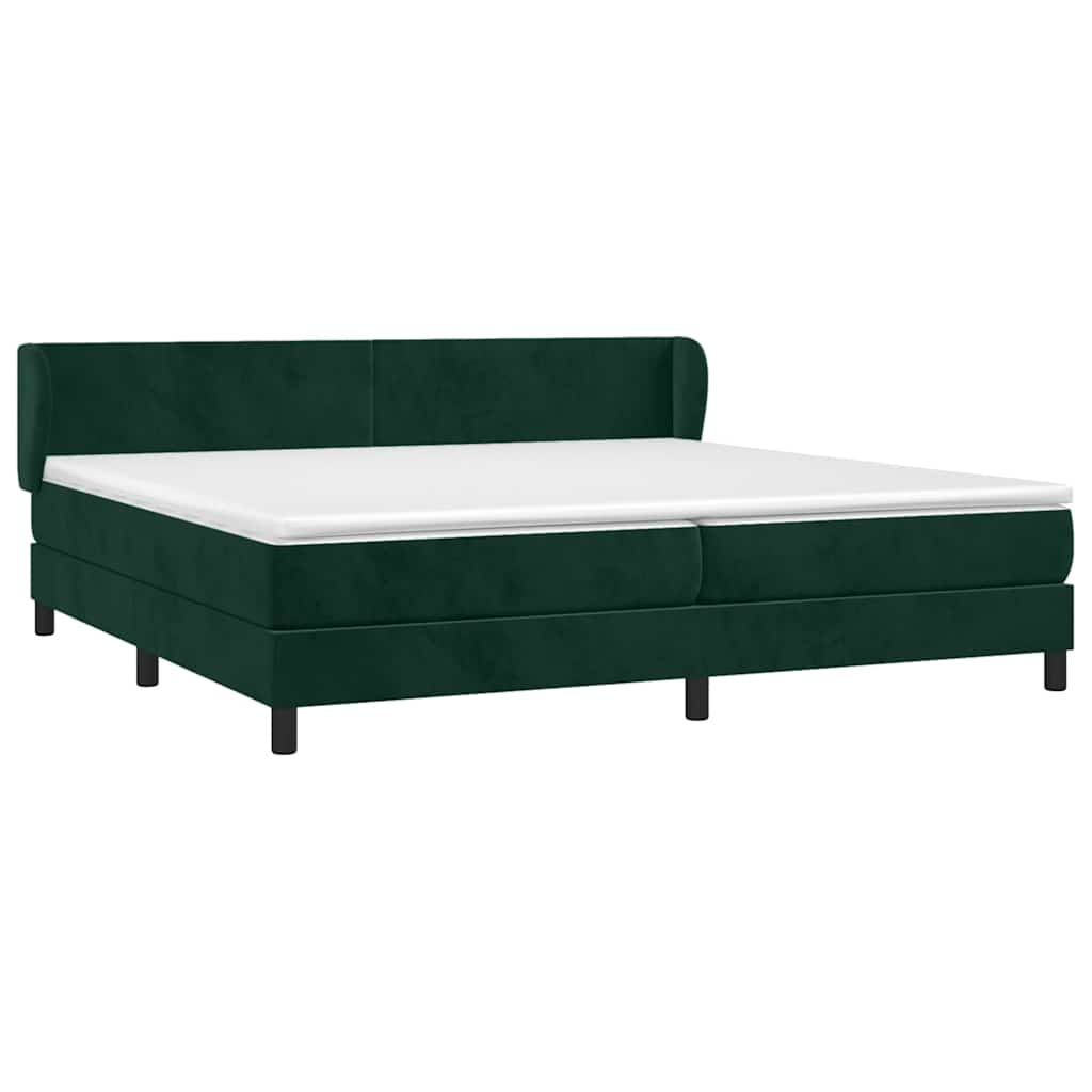 Boxspringbett mit Matratze Dunkelgrün 200x200 cm Samt