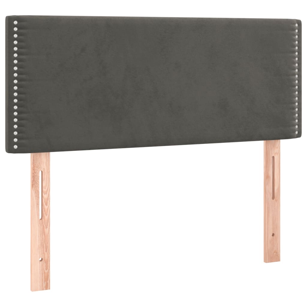 Sommier tapissier avec matelas gris foncé 100x200 cm velours