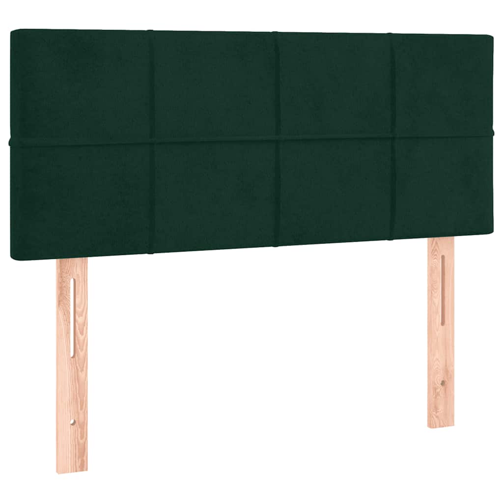 Boxspringbett mit Matratze Dunkelgrün 80x200 cm Samt