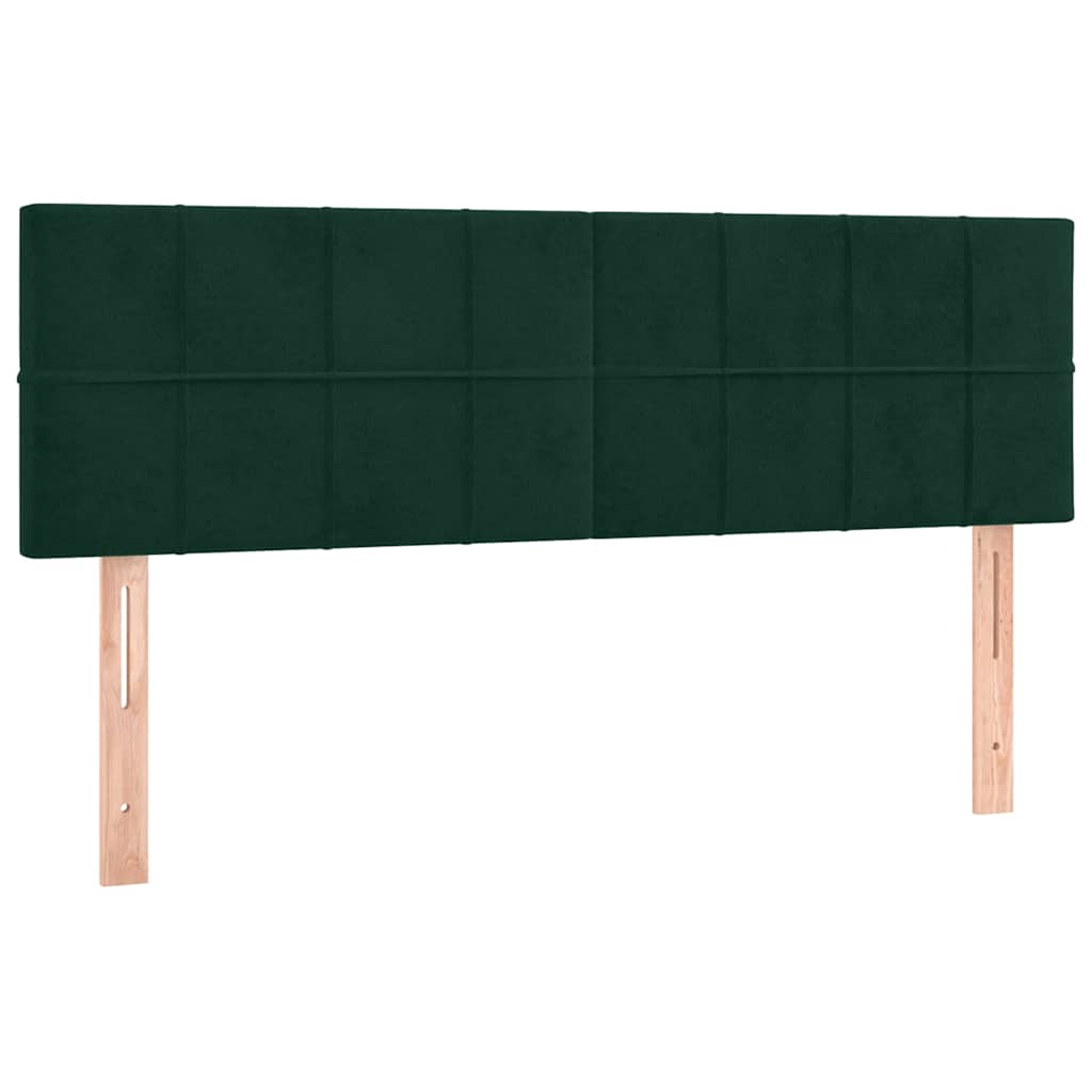 Boxspringbett mit Matratze Dunkelgrün 140x200 cm Samt