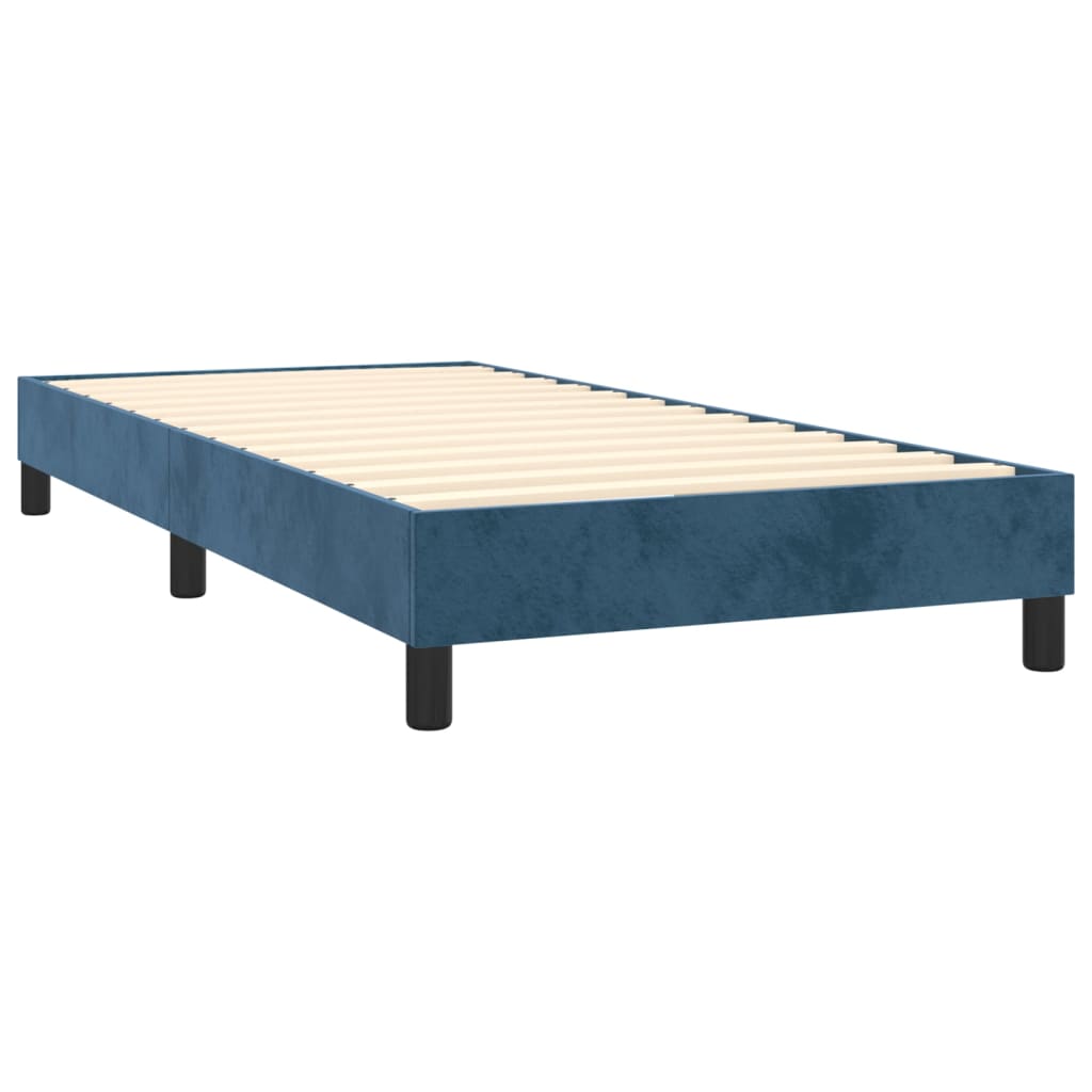 Boxspringbett mit Matratze Dunkelblau 100x200 cm Samt