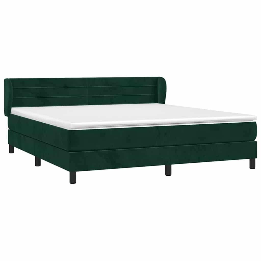 Boxspringbett mit Matratze Dunkelgrün 160x200 cm Samt