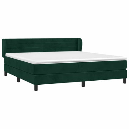 Boxspringbett mit Matratze Dunkelgrün 160x200 cm Samt