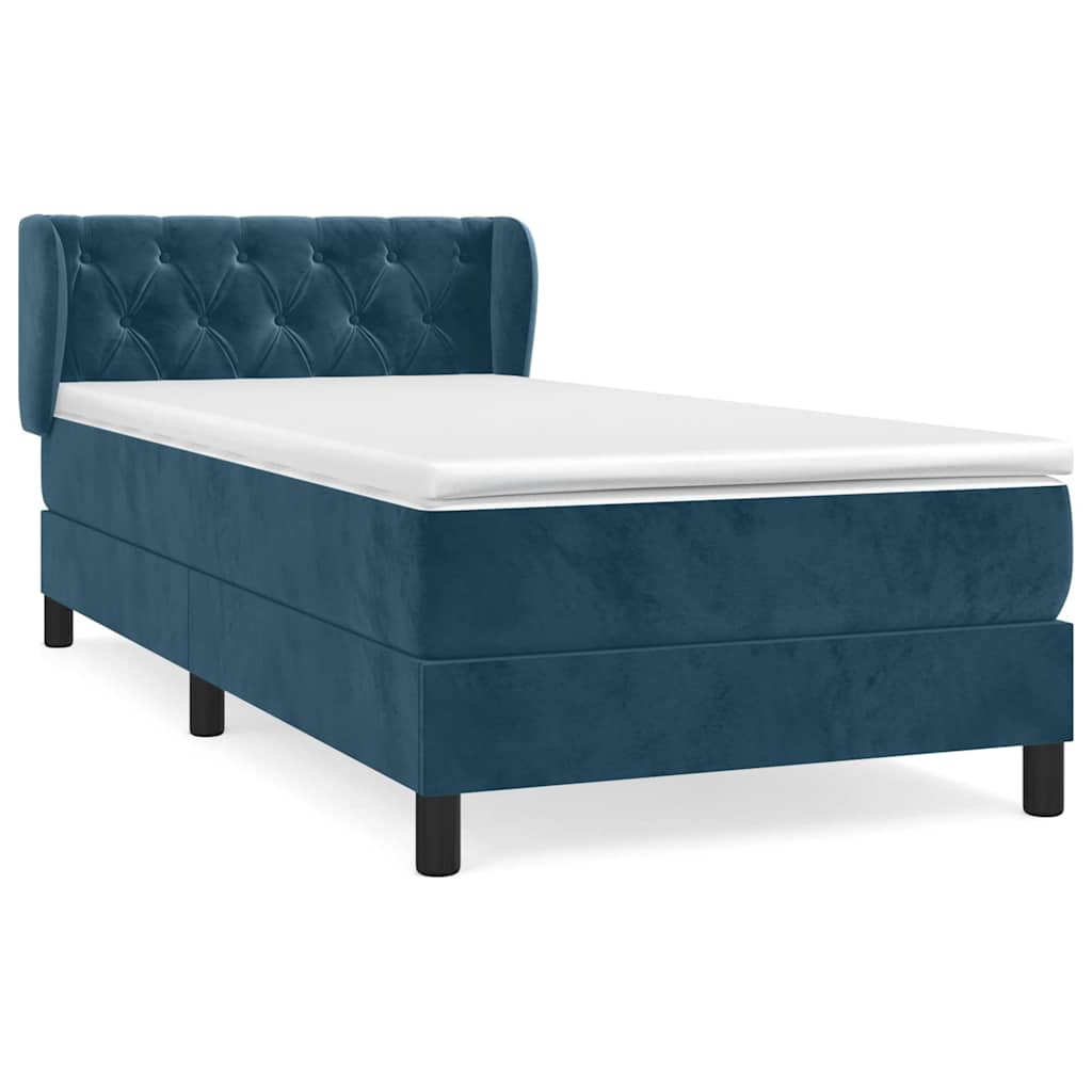 Boxspringbett mit Matratze Dunkelblau 200x200 cm Samt