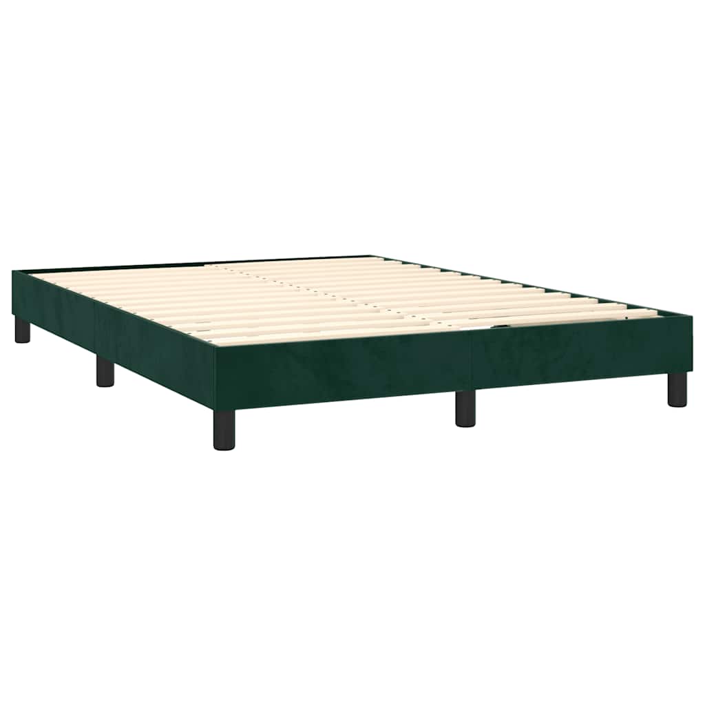Boxspringbett mit Matratze Dunkelgrün 140x200 cm Samt