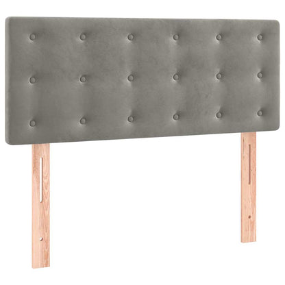 Boxspringbett mit Matratze Hellgrau 80x200 cm Samt