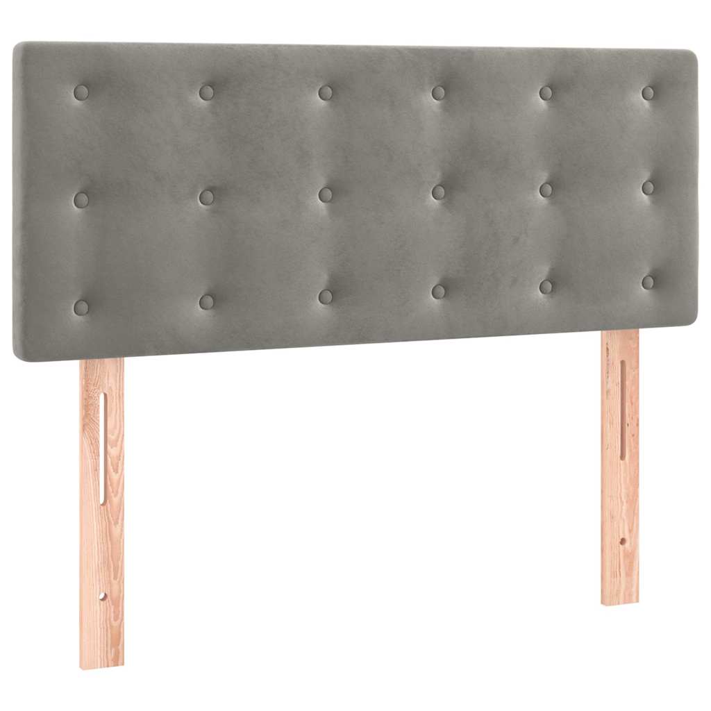 Boxspringbett mit Matratze Hellgrau 80x200 cm Samt