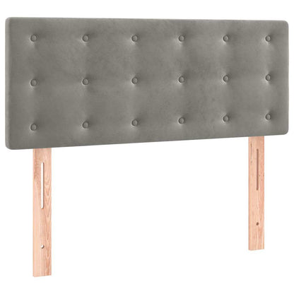 Boxspringbett mit Matratze Hellgrau 100x200 cm Samt
