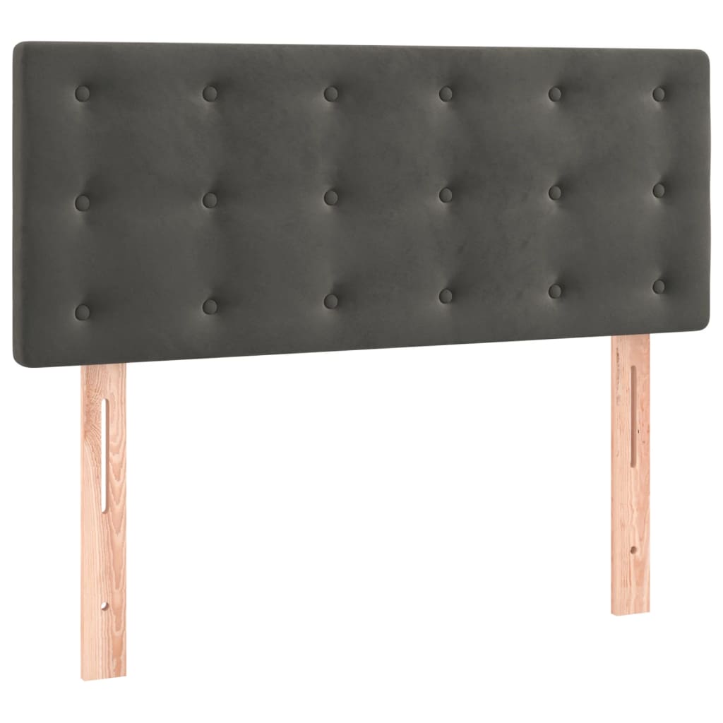 Sommier tapissier avec matelas gris foncé 100x200 cm velours