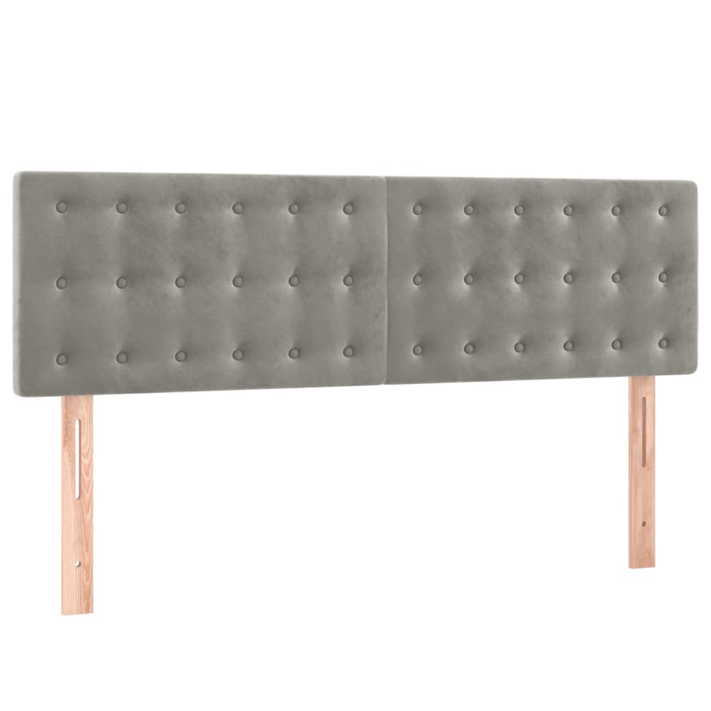 Boxspringbett mit Matratze Hellgrau 140x190 cm Samt