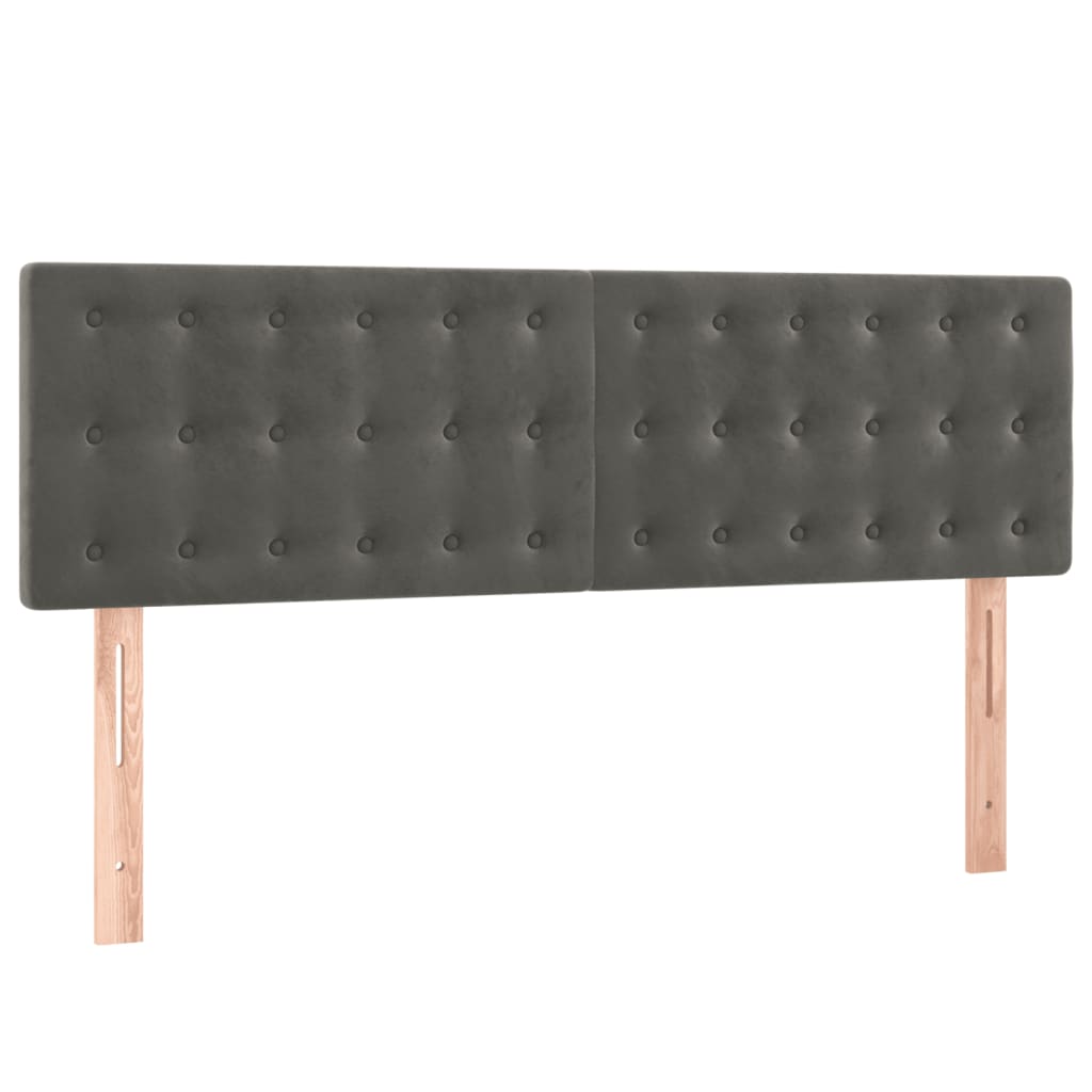 Boxspringbett mit Matratze Dunkelgrau 140x190 cm Samt