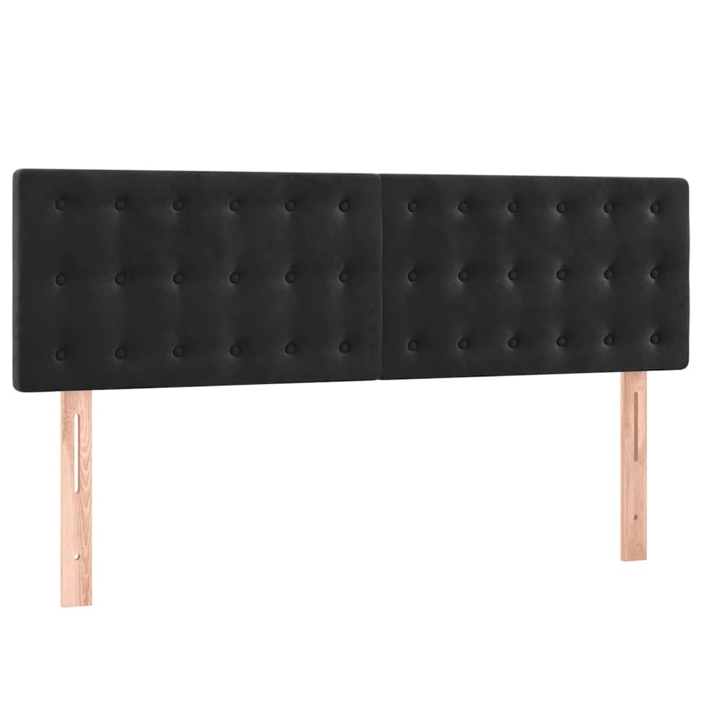 Boxspringbett mit Matratze Schwarz 140x190 cm Samt