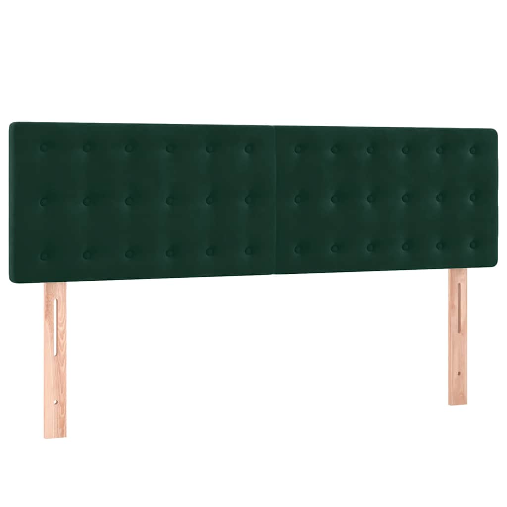 Boxspringbett mit Matratze Dunkelgrün 140x190 cm Samt
