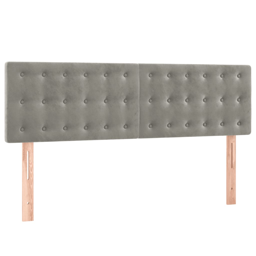 Boxspringbett mit Matratze Hellgrau 140x200 cm Samt