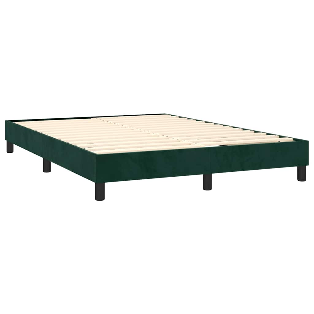 Boxspringbett mit Matratze Dunkelgrün 140x200 cm Samt