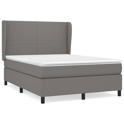 Boxspringbett mit Matratze Dunkelgrau 140x190 cm Stoff