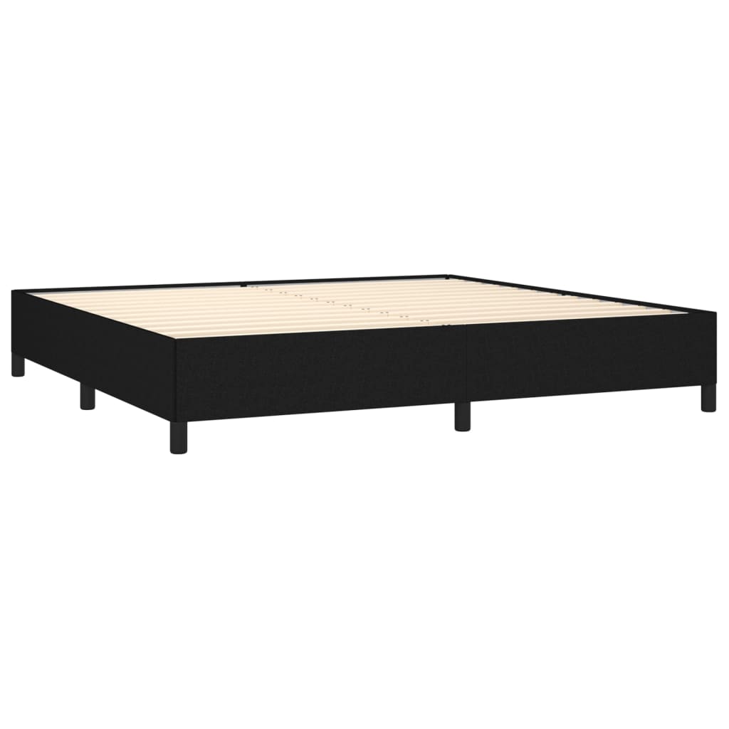 Lit à sommier tapissier avec matelas tissu noir 200x200 cm