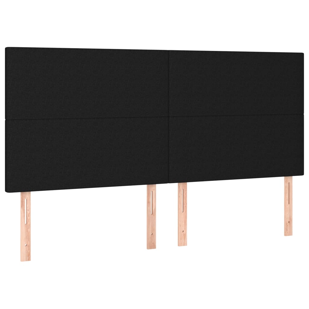 Lit à sommier tapissier avec matelas tissu noir 200x200 cm