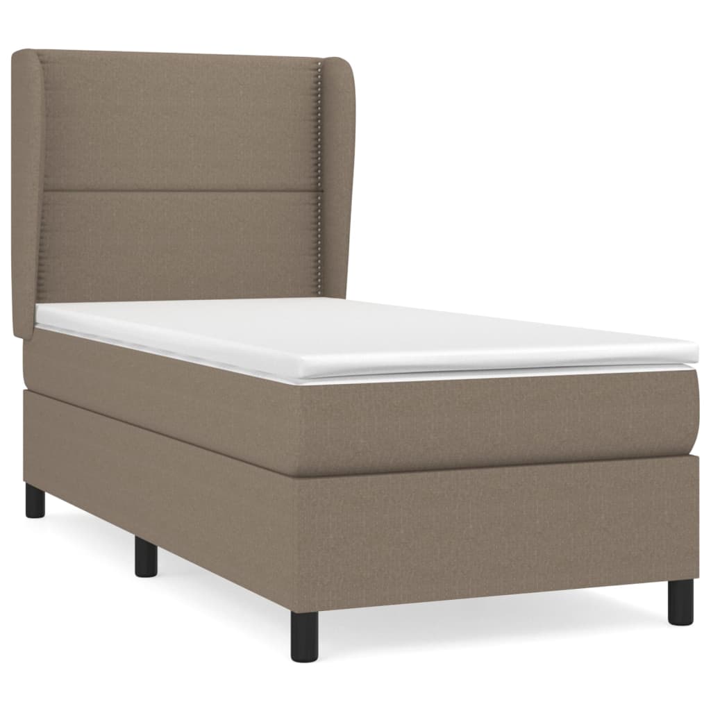 Boxspringbett mit Matratze Taupe 80x200 cm Stoff