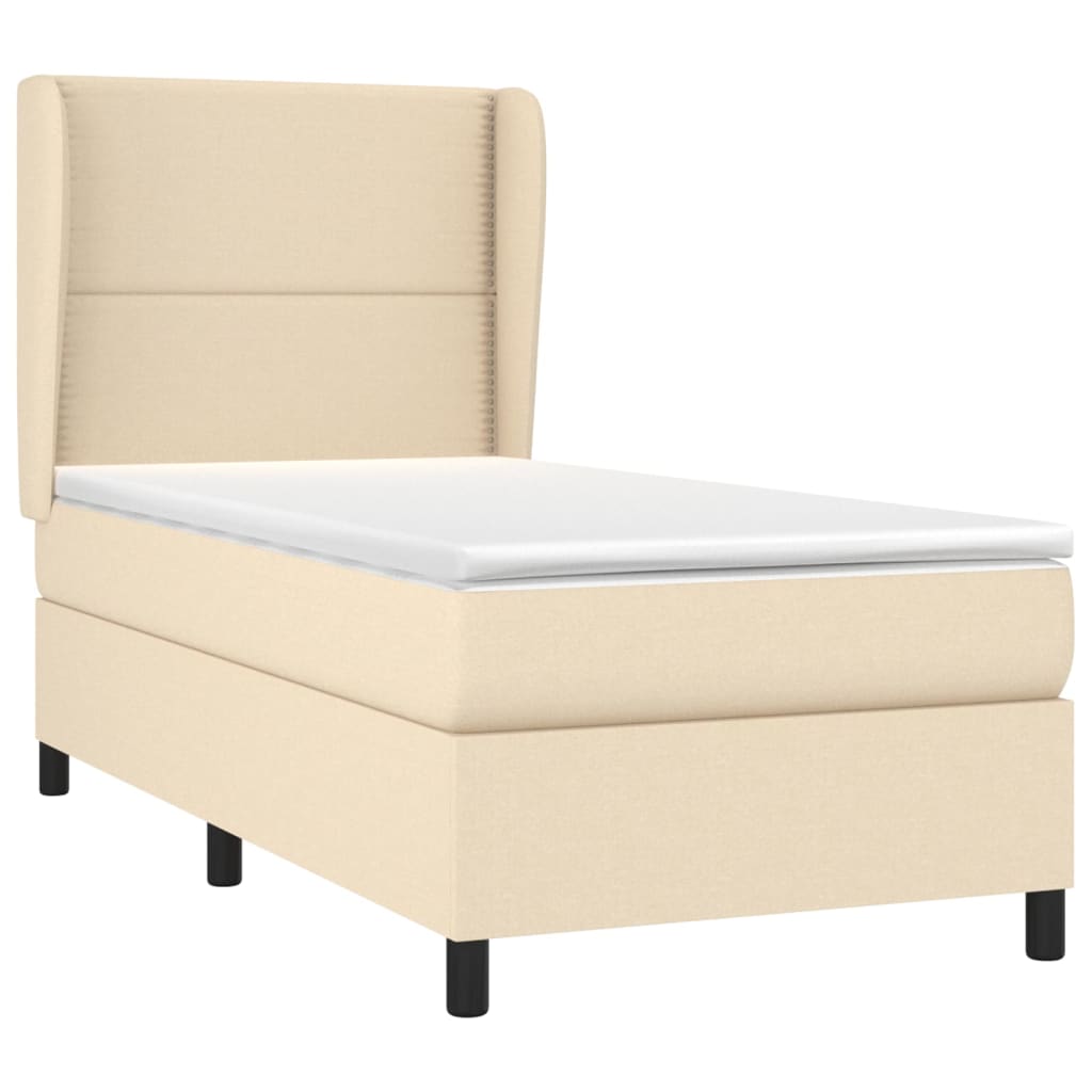 Boxspringbett mit Matratze Creme 80x200 cm Stoff